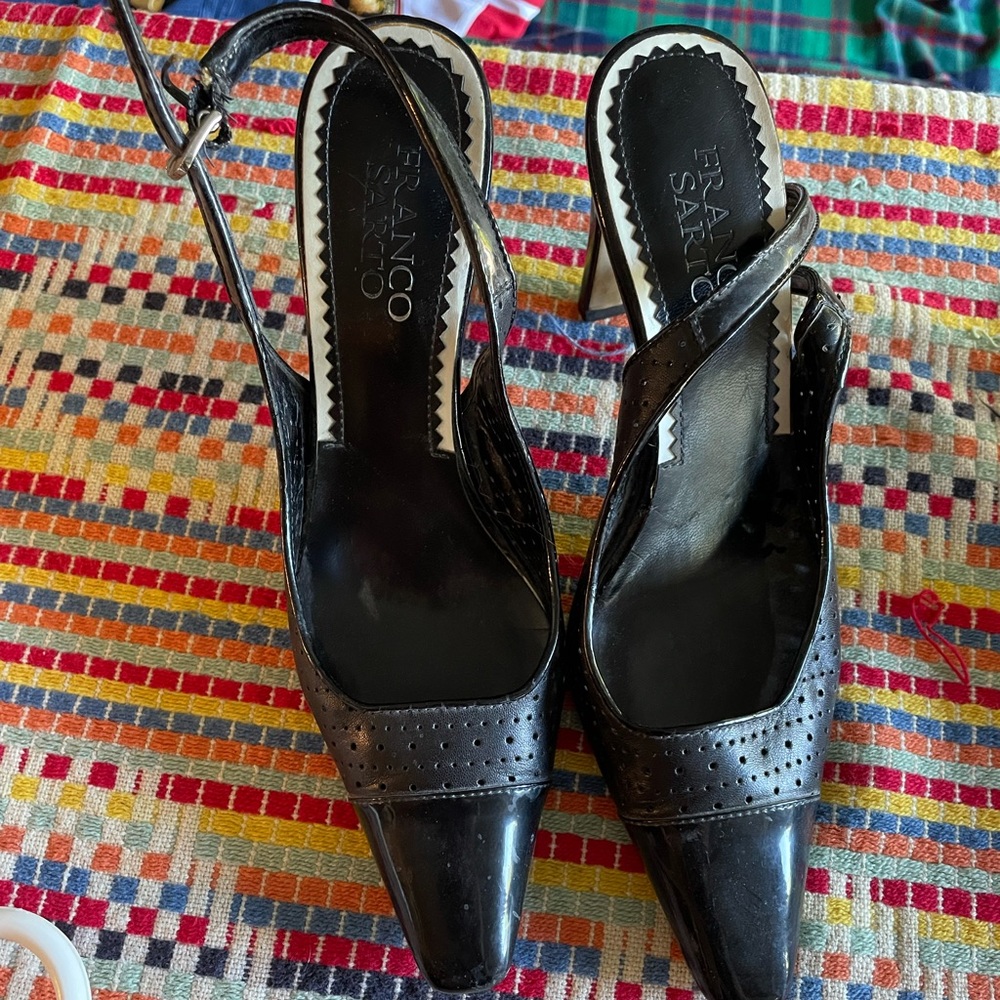 Black kitten heel